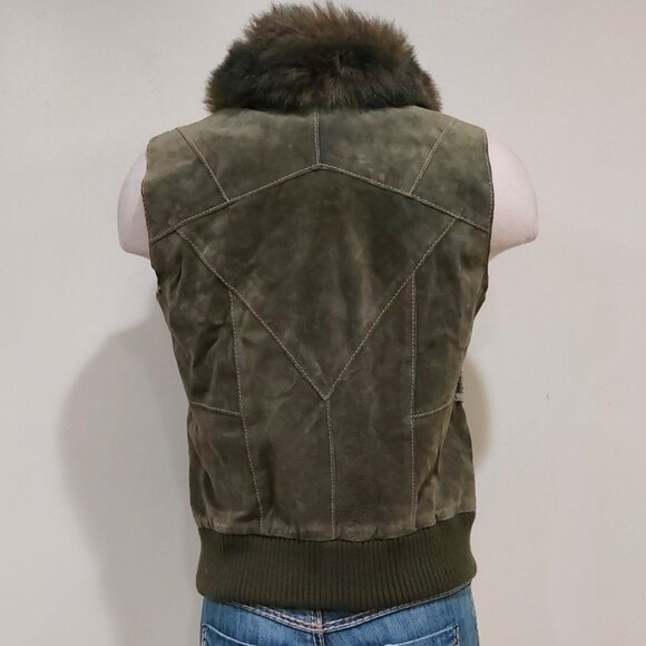 💋BOHO CHIC💋 Stunning Y2K VTG Camo Distressed Genuine Leather Vest - Picture 9 of 16